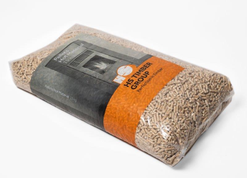 HS Timber Holzpellets Sackware 15kg Sack 66 Sack